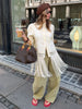 Women's Tassel Hem Vintage Tops Long Sleeved Single Breasted Button Out Stand Up Collar Coat Autumn Bohemian Street Daily Outfit