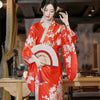 Kimono Women Sexy Yukata Evening Dress Japanese Cosplay Costume Floral One Size