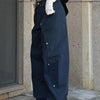 Jeans for Woman Y2k Clothes Relaxed Loose Fit Wide Leg Trousers Vintage American Retro Style with Rivet Patchwork Split Design