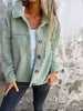 Women's Autumn/Winter Fleece Jacket Solid Color Stylish Turtleneck Fuzzy Plush Coat Warm Female Outwear