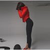 Women Cropped Zip Jacket Stand Collar Structured Shoulder Slim Long Sleeve Padded Coat Autumn Winter Street Jackets