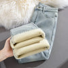 Jeans For Woman Y2k Pants Gray Stone Flared Stretch Winter Retro High Waist Horse Hoof Trousers Wide Leg Bell Bottom