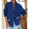 Women Shawl Collar Cardigan Long Sleeve V Neck Y2K Aesthetic Graphic Print Button Down Sweater Knitwear Coat Tops