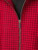 Ladies High Street Casual Chic Red Autumn Winter Women Jacket Outfits Plaid Stand Collar Zipper Loose Bomber Jacket Coat Female