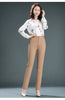 Spring and Autumn Khaki High Waist Straight Baggy Pants Women, Navy Middle-aged Mom Stretch Casual Trousers,Plus Size M-8XL