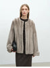 Autumn Winter Short Elegant Thick Warm Soft Brown Faux Mink Fur Coat Women Long Sleeve Modern Chic Fluffy Jacket