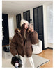 Warm Down jacket Ladies Pai Overcome Winter Cotton Padded Coat Women Parkas Horn Hooded Outcoat Big fur collar Overcoat