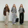 Women's Casual Pants Winter Cashmere-like Fleece-lined Tapered Thick Warm Trousers