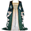 costume gold velvet strap bell sleeves retro medieval long floor-length dress women's long dress cosplay costumes