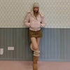 Winter Fur Collar Pink Cotton Women Hooded Jacket Harajuku High Street Cold-Proof Thick Cotton Jacket