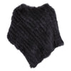 Women's 100% Real Natural Rabbit Fur Knitted Pullover Poncho Lady Cape Genuine Fur Shawl Warm One Size