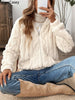 Women Autumn White Zipper Jacket White Long Sleeve Thick Plush Warm Coat Loose Winter Soft Lady Short Hooded Coat