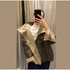 Grid Double-sided Jackets Coat Women Stand Collar Single Breasted Elegant Loose Outerwear Female Spring Chic Casual Jackets Top