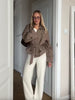 Plaid Cropped Trench Coat Women Chic Lapel Double Breasted Belted Waist Tie Long Sleeve Jacket Fall Windbreaker Outerwear