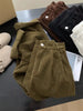 Retro High Waist Corduroy Pants Women Spring Fall Straight Causal Full Length Trousers Korean Baggy Black Pants