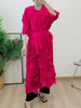 Pleated Lace-up Trench For Women Spring Loose Solid Color Diamonds Mid-length Windbreaker Female 17G2334