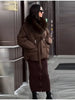 Thichen Winter Padded Coat Women Faux Fur Collar Belted Waist Tie Loose Oversized Quilted Jacket Warm Outerwear Daily Streetwear