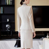 Apricot Suits Women Autumn Temperament Business Formal Blazer And Skirt Sets Office Ladies Work Wear Black