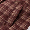 Vintage Stand Collar Plaid Coat Women's Single Breasted Long Sleeve Pocket Classic Jacket Autumn Lady Chic Streetwear
