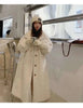 Winter Lamb Fur Long Warm Coat For Women Stand Collar Solid Color Single Breasted Loose Fit Clothing 2VV234
