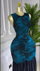 Women Printed Ruched Stacked Fit and Flare Long Maxi Dress Winter Evening Party Education Vacation Dresses Vestido