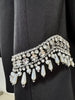 High Street Designer Suit Women Beaded Diamonds Stand Collar Jacket Pants Suit 2pcs Set