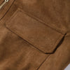 Vintage Faux Suede Jackets Women's Slim Full Sleeves Zipper Stand Collar Cropped Coats Ladies Autumn Solid Streetwear