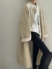 Stand Neck Long Trench Coat Women Spring Casual Turn-down Collar Single-breasted Trench Coat