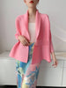 Black Tie Cardigan Design Women's Pleated Jacket Stemperament Casual Niche Three Quarter Top 2DB3365