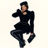 Sexy Hollow Out Puff Sleeves Top Women Chic Waist-cinching Single-breasted Shoulder Pad Short Coat Lady Solid Outwear
