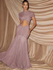 Patchwork Sexy Hollow Out Sheer Mesh Women Maxi Dress Turtleneck Ruched Dress Spring Slim Elegant Party Evening Dress