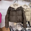 Autumn Winter Fake Two Pieces Splicing Cotton Jacket Women Cotton-Padded Thick Warm Parkas Short Coat Female Casual Lady Top