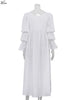 Black Lace-Up Dresses Woman Elegant Square Neck Long Sleeve Dresses Casual High Waisted Ankle-Length Dress