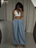 Loose Brown Women's Pants Casual High Waist Wide Leg Trousers Elegant Classic Solid Pants Female Clothing