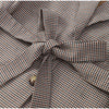 Women Checked Belt Jacket Shorts Set Retro Chic Full Sleeve Lapel Buttons Pockets Blazer Sets Lady Daily Commute Street Outfit