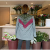 Women Bandana Print Blazer Jacket Triangle Scarf Tassel Fringe Back Loose Suit Coat Casual Office Lady Chic Jacket
