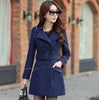 Autumn Winter Women Wool Coat Ladies Woolen Long Coat Female Slim-fit Double-Breasted Jacket with Belt S-3XL