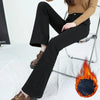 Winter Fleece Women's Flare Pants Retro Slim High Waist Elastic Cotton Thick Warm Denim Pants Korean Female Clothes
