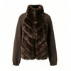 Street Faux Fur Patchwork Jacket Women Design Sense Long Sleeves Casual Female Coat Autumn Winter Lady Streetwear