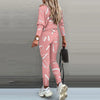 Spring Women's Casual 2-piece Set O-neck Long-sleeved Top Elastic Waist Small Feet Pants Letter Printing Street Suit