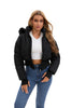 Women's Bomber Jacket Hooded Cropped Coat Winter Jacket Woman Cool Warm Clothes Coffee Black White Clothing XXL