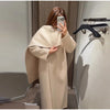 Women's Jacket Outerwear Scarf Collar Solid Long Sleeve Coat Loose Asymmetric Draped Jacket Elegant Casual Street Coat Ladies