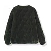 O-neck Retro Cotton Jacket Women Casual Pocket Green Velvet Coat Winter Long Sleeve Loose Warm Clothing Versatile F629