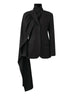 Women Apricot Irregular Big Size Elegant Blazer Scarf Collar Long Sleeve Jacket Spring Autumn 1DH4167