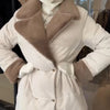 Thicken Contrast Corduroy Jackets Women Lapel Long Sleeves Double Breasted Warm Padded Coats Female Winter Outwears