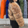 Faux Fur Coat Women's Jacket Winter Warm Thick Fox Raccoon Leather Brown Plus Size Especially Fake Fur Cold