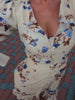 Sexy Print Women Long Dress Urban V-neck Single Breasted Ruffles Half Sleeve Female Dresses Spring Autumn Lady Robe