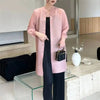 Spring Pleated Single Breasted Cardigan Coat For Women Casual Elastic Loose Mid-Length Coat 2DB5482