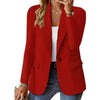 Women Solid Button Suit Coat Lapel Long Sleeve Hatless Casual Coat Jacket Oversized Work Office Lady Business Autumn