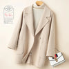 Autumn and Winter Reversible Woolen Coat Women's Mid-Length Small Hepburn Style Woolen Coat Loose